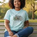 Anvil Light Blue green tie dyed Graphic T-Shirt virginia girl! Photo 0