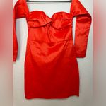 Lovers + Friends  Aylah Red Long Sleeve Strapless Mini Dress size Medium Photo 9