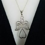 NEW Angel Drop Sterling Silver Plated Holiday Christmas Hypoallergenic Necklace Photo 1