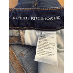 American Eagle Super Hi-Rise Shortie Blue Distressed Size 4 AEO Denim Photo 5