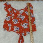 American Eagle AEO Size Small S NWT New Floral Stretchy Cropped Top Blouse Photo 3