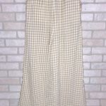 Mable Amaya Gingham Plaid Puff Short Sleeve Jumpsuit in Cognac Size M Tan Size M Photo 5