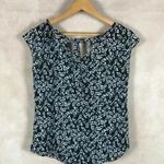 LC Lauren Conrad Black/White Floral Flutter Sleeve Top Size XS Photo 1