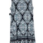 Sandra Darren NWT  Sleeveless Dress Womens L Black White Blue Modest Church Photo 3