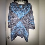 Free People Vintage Graphic Boho Top Blue and Gray Photo 5