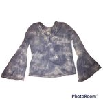 American Eagle  Tie Dye Bell Sleeve Faux Wrap Top XS Photo 3