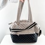 Oliver Thomas Kitchen Sink Colorblock Tote Quilted Bag Purse Gray Black Photo 3