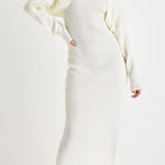 Lulus  Aesthetic Season Ivory Ribbed Dress Photo 0