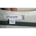 Chico's  4 US XXL White Sweater Tunic Sequin Pullover Knit Short Sleeve Preppy Photo 2