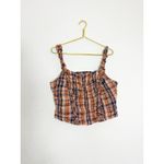Anthropologie  Verb By Pallavi Singhee Ruffled Plaid Top Size XL Smocked Bohemian Photo 3