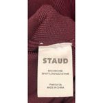 STAUD Burgundy Ribbed Knit Maxi Dress Long Sleeve Square Neck Side Slit Bodycon Red Size L Photo 6