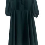Nanette Lepore  Festive Green Chiffon Dress Holiday Party Pleated Front Photo 0