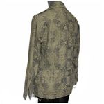Rebecca Taylor  Digital Print Snakeskin Olive Military Jacket Size XS Photo 4
