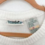 Northern Reflections VTG  Womens Sweater‎ Size L White Holiday Embroidered 90s Photo 3