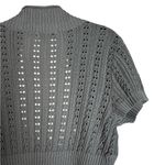 Arizona Vintage Crochet Knit Open Cardigan Cropped Shrug Boho Y2K Cottage Gray Size S Photo 5