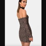 Motel Rocks Motel Geneva Bodycon Dress in Tiger Net Tan M Photo 1