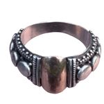 18k Gold & Sterling Silver Bali Vintage Women's Ring Stamped Photo 3