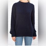 Brandy Melville  Brianna Cotton Cable Knit Fisherman Sweater - navy blue 1797 Photo 2