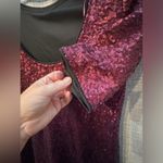 Betsey Johnson  | Wine Burgundy Sequin | Shift Half Sleeve Dress Size 4 Photo 8