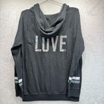 Victoria's Secret Victoria’s Secret Iridescent Love Rhinestone Sleeve Gray Hoodie Sweatshirt Small Photo 2