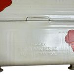 70s Vintage Aladdin Industries Painted Floral Lunchbox purse cream Photo 6