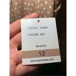TAYLOR TAN POLKA DOT MOCK NECK MAXI DRESS Tan Size 12 Photo 5