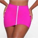 SKIMS  Sporty Zipper Swim Mini Skirt Hibiscus Pink NEW NWT XXS Photo 1
