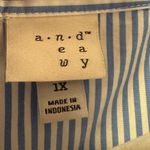 A New Day Women’s Blue Striped  Button Down Photo 5