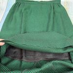 Platinum Dorothy Schoelen Green Black Houndstooth Skirt Vintage Size 8 Midi Wool Photo 3