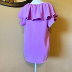 Trina Turk  Jena Ruffle Top Purple Short Sleeve Blouse Women’s Small Photo 2