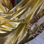 Sherri Hill Gold Sequin and Satin Gown Photo 1