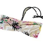 Scotch & Soda White Multicolor Floral Print Halter Tie Bandeau Bikini Top Medium Photo 0