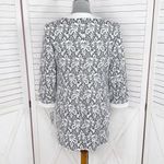 Nine West Floral Brocade Open Front Long Blazer Topper Jacket Black White 2 Photo 3