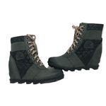 Sorel Lexie Wedge Boot Quilted Dark Slate Pink Laces Winter Booties Gray 11 Photo 11