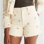 PacSun Women’s Embroidered Butterfly Corduroy Cutoff Shorts Size 25 High Waist Photo 0