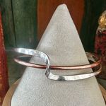 Sterling Silver & Copper Artisan Cuff Bracelet – Signed DCG Photo 1