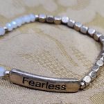 Fearless rose gold & white crystal beaded stretch bracelet Photo 4