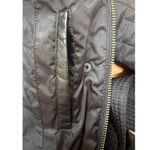 Cole Haan Black Signature Quilt Belted Coat With Lambskin Trim, Size Small Photo 7