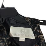 CAROLYNE ROEHM Vintage metallic print high neck formal gown dress S/M 6 Black Size M Photo 9