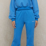 House Of CB  Oli blue flare leg‎ track wide leg sweat pants Photo 0