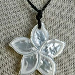 Aloha abalone flower pendant necklace on cord Photo 0