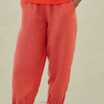 Poetry NWT  Cropped Trousers Garment Dyed Linen OS Photo 0