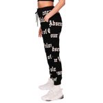 Absence Of Colour Pants Womens XS Roma Jogger Sweatpants Spellout Streetwear NEW Black Photo 2