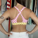 Dippin' Daisy's  Pink and Yellow Checkered Sports Bra Photo 2