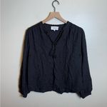 Ba&sh  Openwork‎ Ravel Puff Sleeve Linen Blend Blouse Photo 2