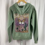 Social Scene Small Boho Born To Roam Desert Butterfly Graphic Zip Hoodie Jacket Green Photo 0