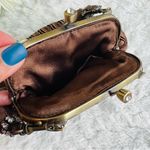 Silk Satin Evening Handbag Retro Vintage with Pearl like Handle Photo 6