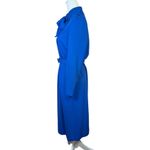 Vintage 70s Newton Centre Long Sleeve Pleated Dress Blue USA Union Made Size 6 Photo 2