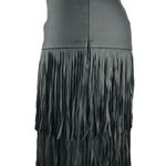 Trouve Black Frill High Waisted Vegan Faux Leather Western Cowboy Mini Skirt 4 Photo 1