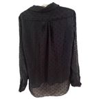 ZARA  Woman Black Sheer Polka Dot Button-Down Blouse Small Witchy Whimsigoth Edgy Photo 3